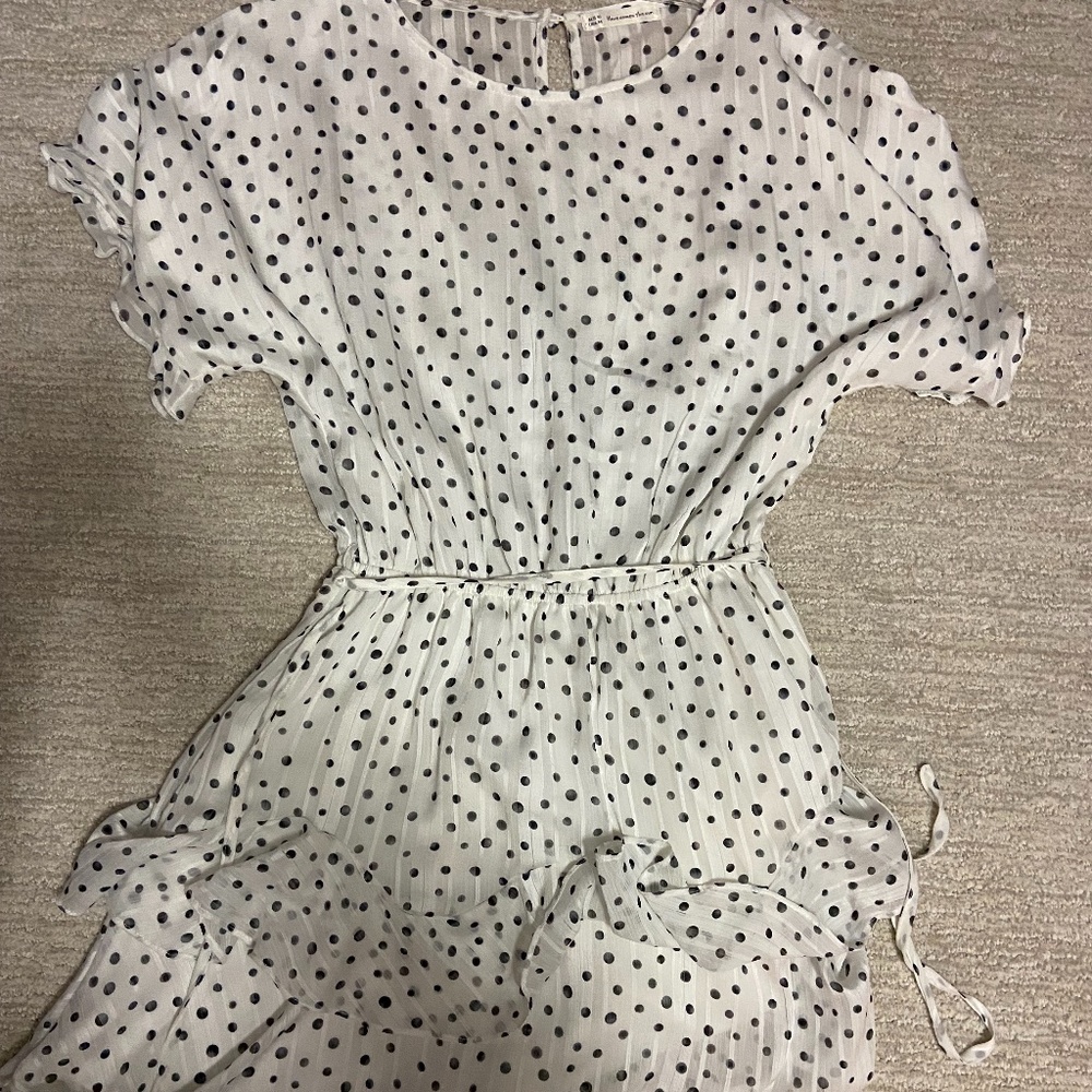 white polka dot dress